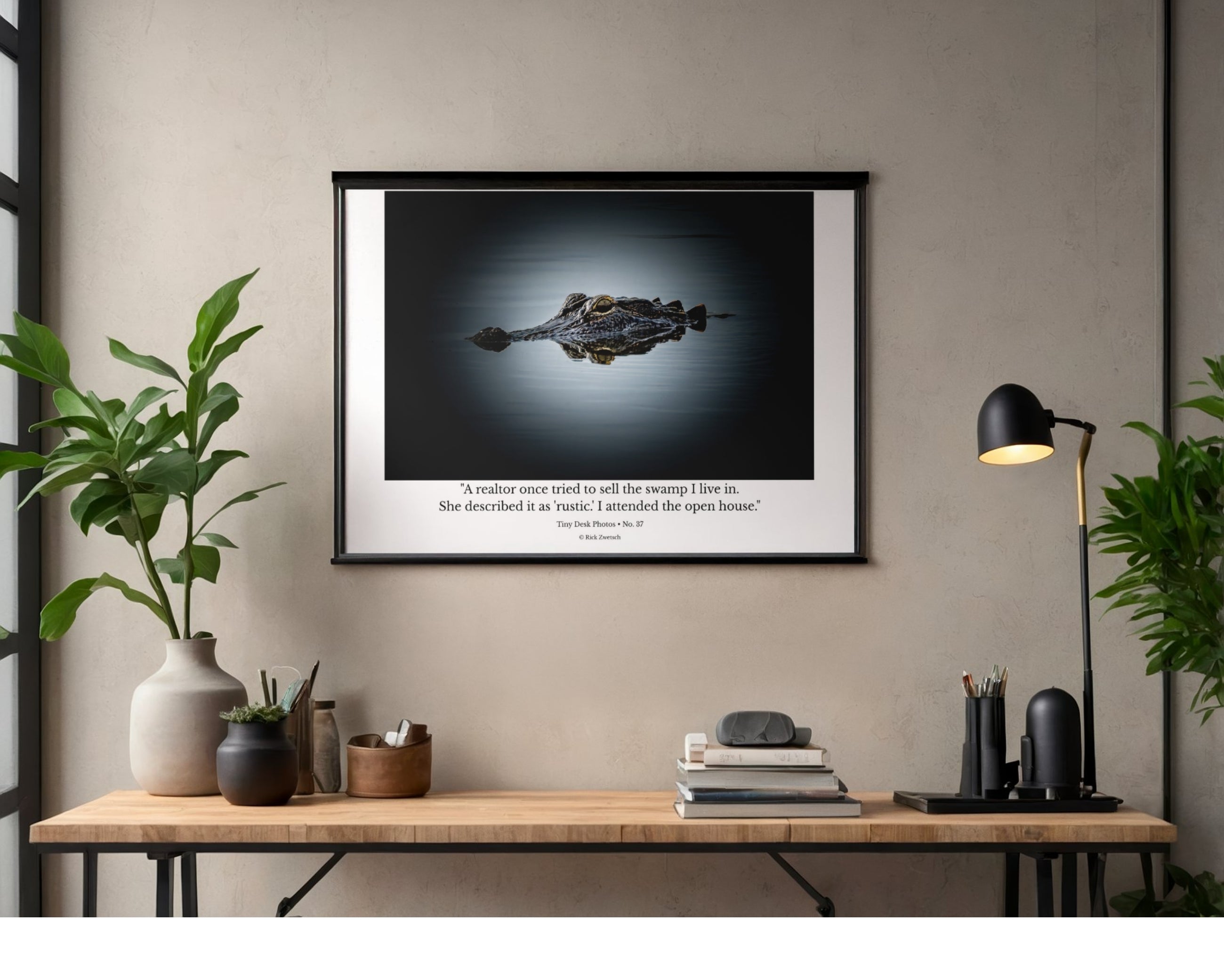 American Alligator Head Above Water Wildlife Photography Print | Tiny Desk Photos No. 37
