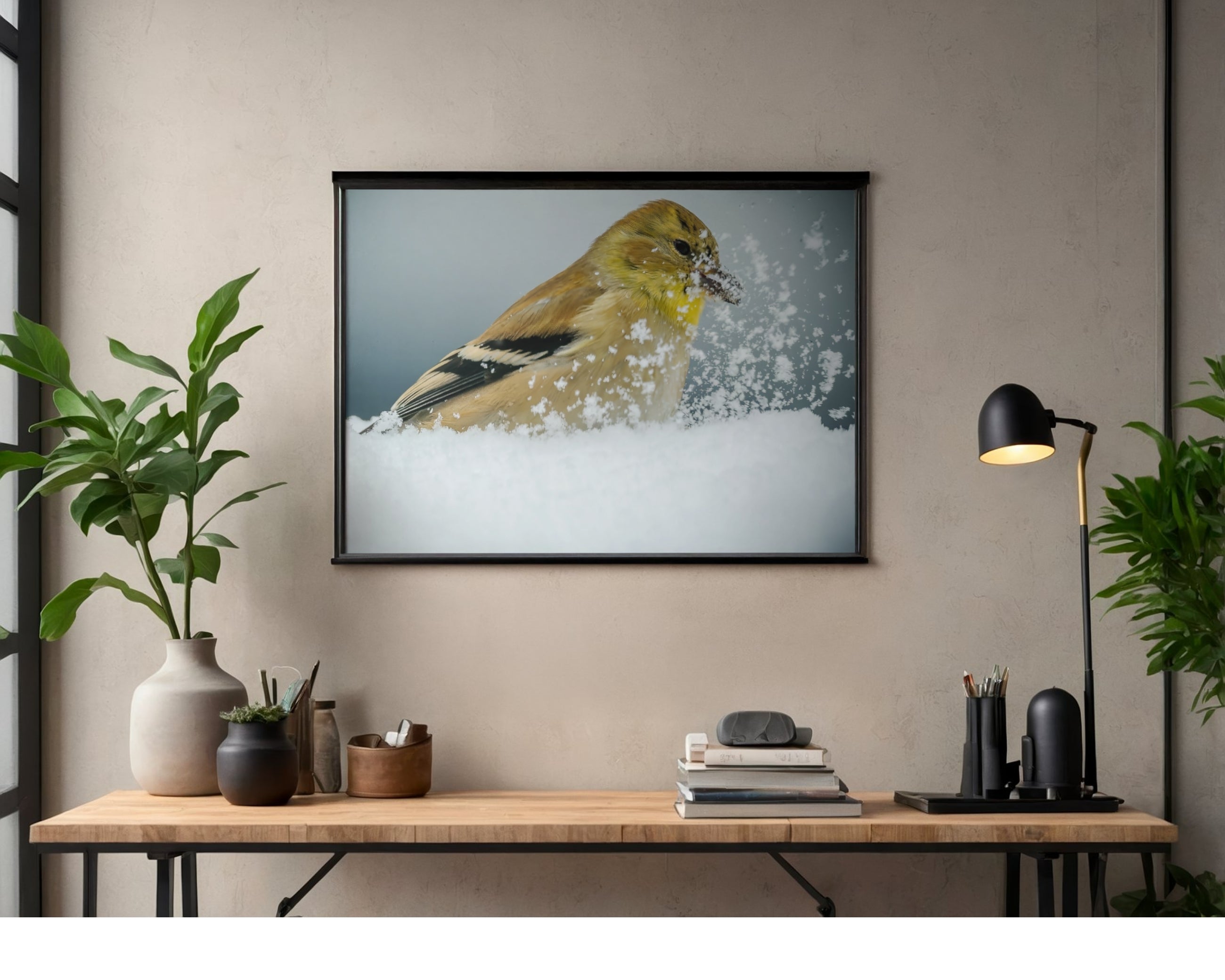 American Goldfinch Snow Wildlife Photography Print | Tiny Desk Photos No. 32